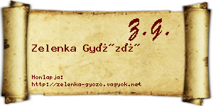 Zelenka Győző névjegykártya